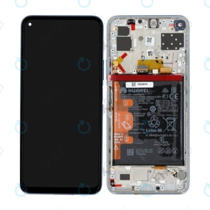 Huawei P40 Lite 5G - Ecran LCD + Sticlă Tactilă + Ramă + Baterie (Space Silver) - 02353SUQ Genuine Service Pack