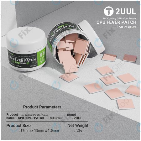 Pad termic pentru CPU, răcire, 2UUL SC09, 17x15x1.5mm