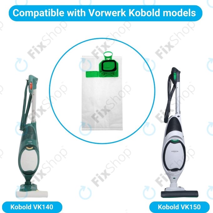 Sac de praf FP140, 2 buc. pentru Vorwerk Kobold VK140, VK150