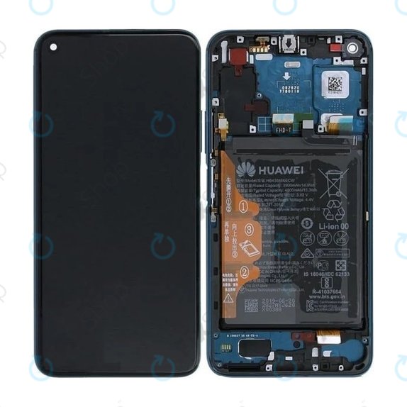 Huawei Honor 20 Pro - Ecran LCD + Sticlă Tactilă + Ramă + Baterie (Phantom Blue) - 02352VKL Genuine Service Pack