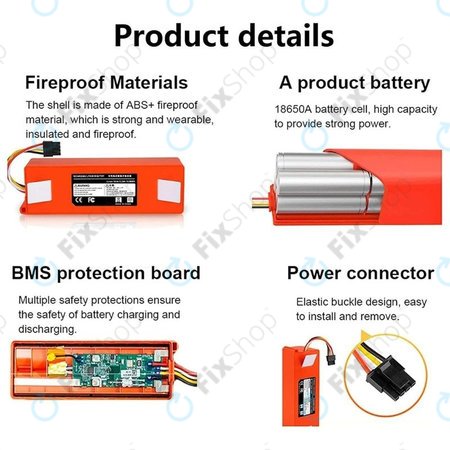 Xiaomi Roborock-series, Mi Robot Vacuum Mop 1S, Xiaowa-series - Baterie BRR-2P4S-5200 Li-Ion 5200mAh