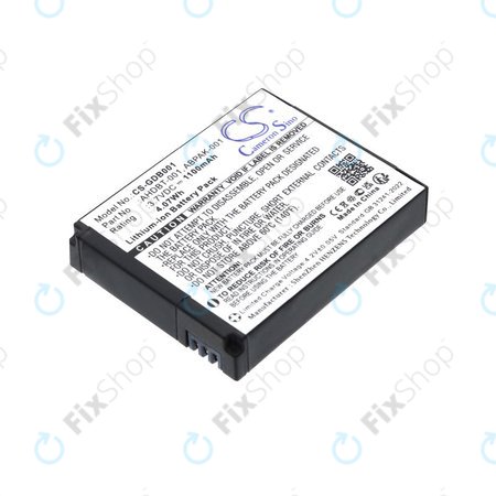 Baterie pentru GoPro HD Hero, Hero2, 1100mAh, Li-Ion, 3.7V, AHDBT-001, HQ