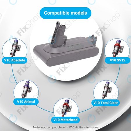 Dyson V10 - Baterie 969352-02, SV12, 206340 Li-Ion 25.2V 3000mAh