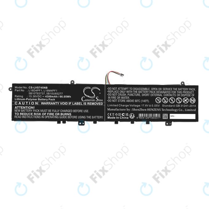 Baterie pentru Lenovo Yoga, 4300mAh, Li-Pol, 15.36V, L18D4PF1, HQ