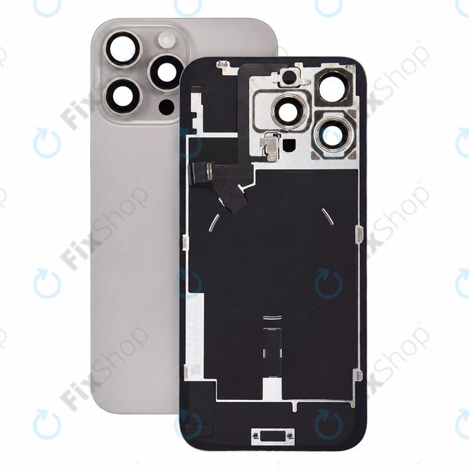 Sticlă carcasă spate pentru iPhone 16 Pro Max, Natural Titanium, Pulled A