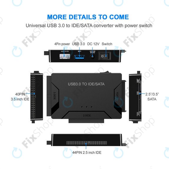 Adaptor USB 3.0 la SATA / IDE pentru HDD/SSD de 2.5" și 3.5" și unități optice