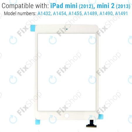 Apple iPad Mini, Mini 2 - Sticlă Tactilă + IC Conector (White)