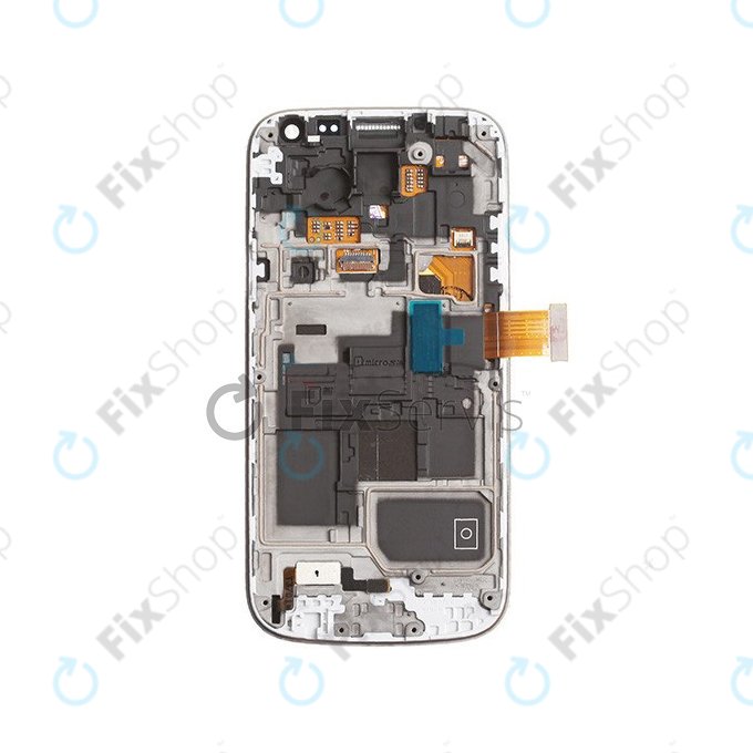 Samsung Galaxy S4 Mini i9195 - Ecran LCD + Sticlă Tactilă + Ramă (White Frost) - GH97-14766B Genuine Service Pack