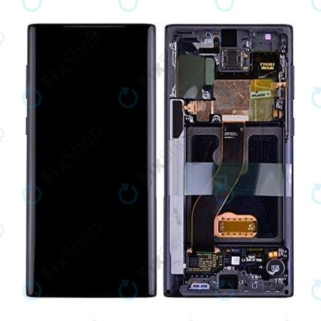 Samsung Galaxy Note 10 - Ecran LCD + Sticlă Tactilă + Ramă (Black) OLED