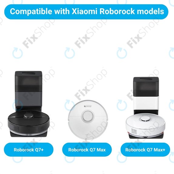 Set de piese de schimb pentru Xiaomi Roborock Q7+, Q7 Max, Q7 Max+ (1x Perie principală, 2x Filter, 2x Perie laterală – albă)