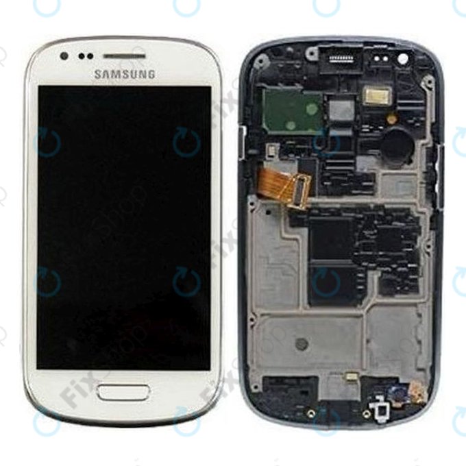 Samsung Galaxy S3 Mini i8190 - Ecran LCD + Sticlă Tactilă + Ramă (White) - GH97-14204A Genuine Service Pack