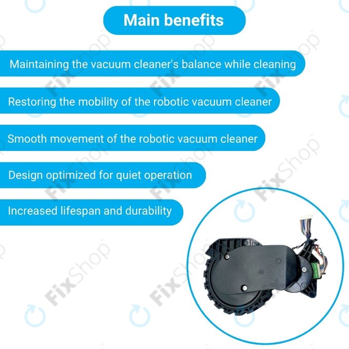 Xiaomi Robot Vacuum X20, S10, Dreame X30, X20, X10 Pro - Roată cu Motor (Dreapta) (Negru)