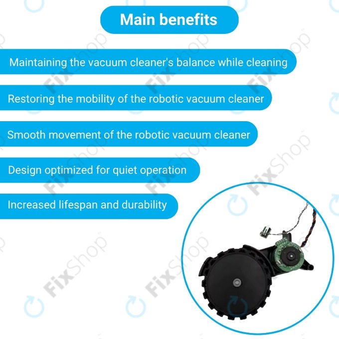 Xiaomi Robot Vacuum X10, Dreame Z10 Pro, L10 Plus, D10 Plus - Roată cu Motor (Dreapta) (Negru)