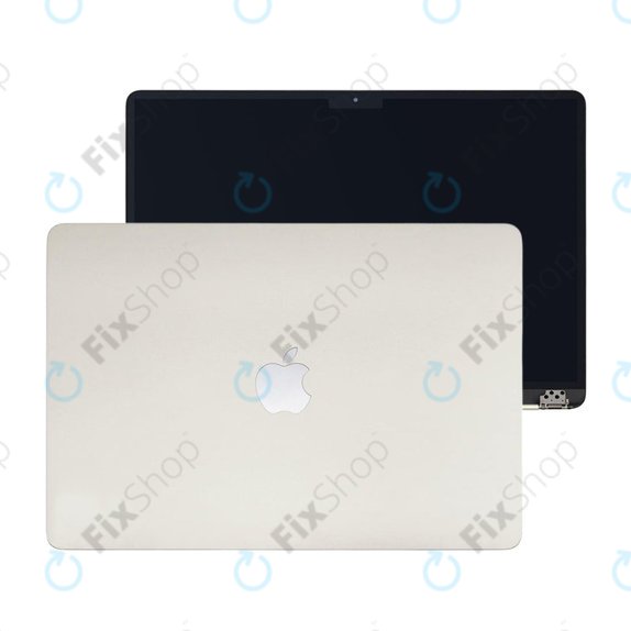 Display LCD pentru MacBook Air 15", A3114 (2024), cu sticlă frontală și capac, Starlight, 661-40261, Genuine Apple
