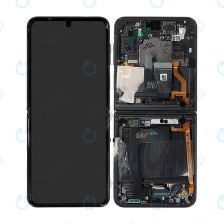 Samsung Galaxy Z Flip 4 F721B - Ecran LCD + Sticlă Tactilă + Ramă (Graphite) - GH82-29440A, GH82-30238A, GH82-30239A, GH82-29441A Genuine Service Pack