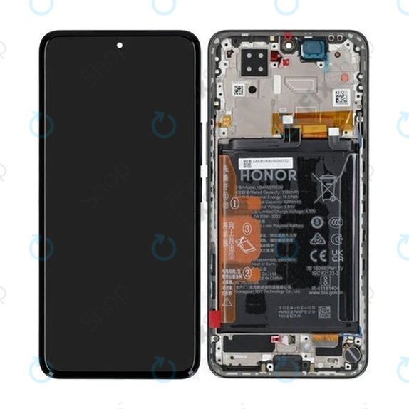 Honor 200 - Ecran LCD + Sticlă Tactilă + Ramă + Baterie (Black) - 0235AKHV Genuine Service Pack