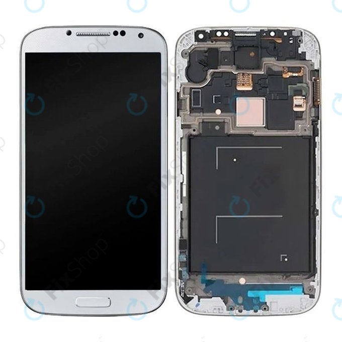 Samsung Galaxy S4 i9500 - Ecran LCD + Sticlă Tactilă + Ramă (White Frost) OLED