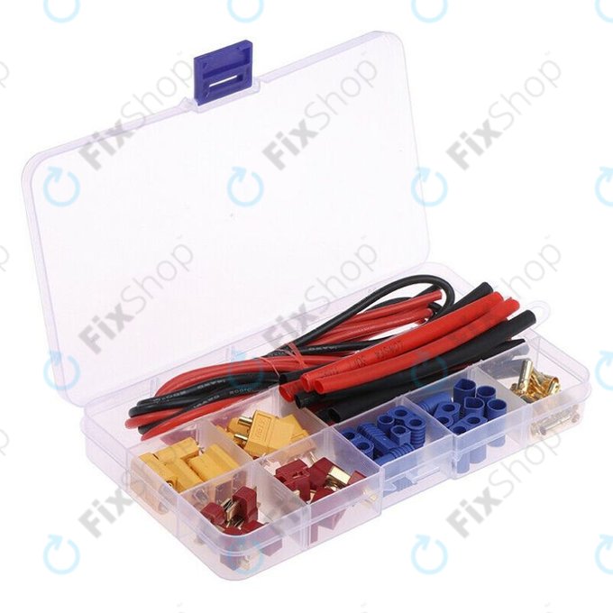 Amass - Set conectori pentru baterii (T-plug, EC3, XT60, fir de silicon și termosudare)