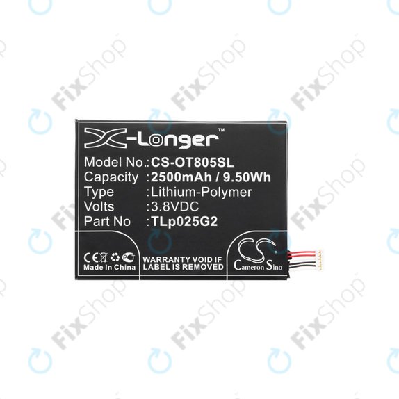 Baterie pentru Alcatel One Touch Pixi 8", 2500mAh, Li-Pol, 3.8V, TLp025G2, HQ