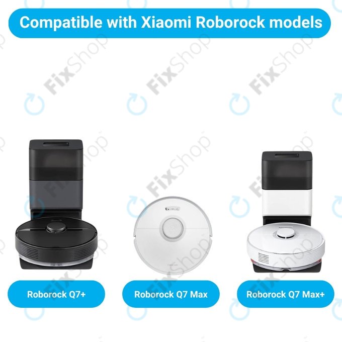 Set de piese de schimb pentru Xiaomi Roborock Q7+, Q7 Max, Q7 Max+ (1x Perie principală, 2x Filter, 2x Perie laterală – albă)
