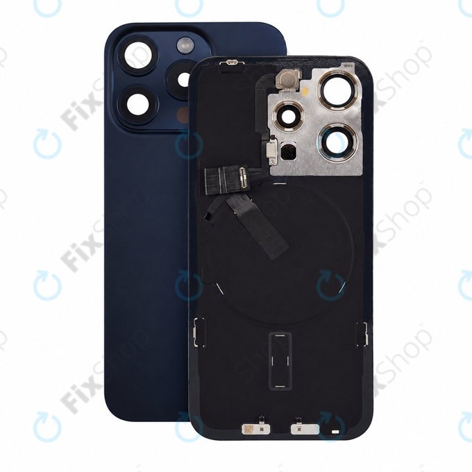 Sticlă carcasă spate pentru iPhone 15 Pro, Blue Titanium, Pulled A