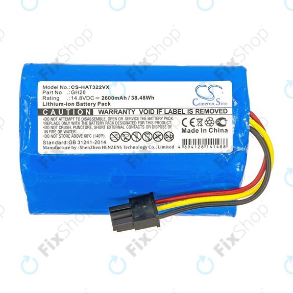 Baterie pentru Fomt R620c, Haier T322, J300s, Liectroux DH860, TCL S15, Tomefon, 2600mAh, Li-Ion, 14.8V, GH28, HQ