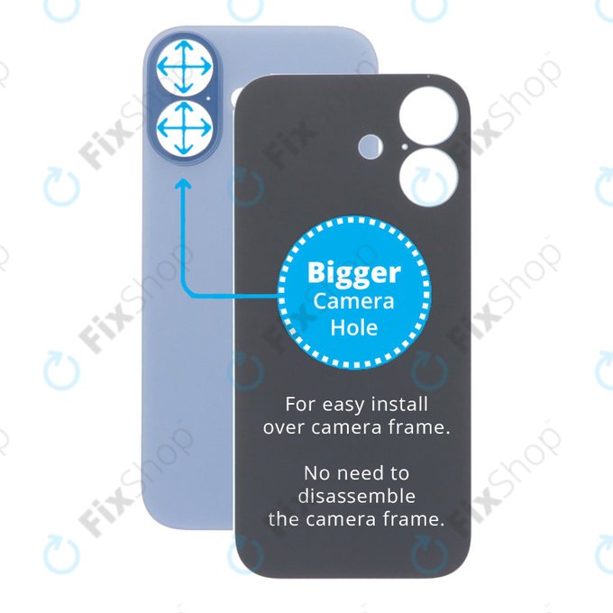 Apple iPhone 17 - Sticlă Carcasă Spate cu Orificiu Mărit pentru Cameră (Mist Blue)