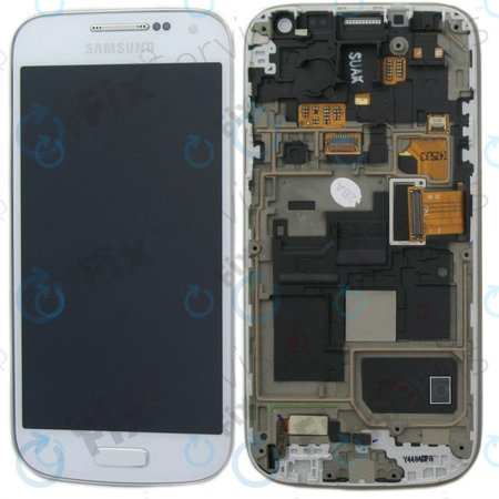 Samsung Galaxy S4 Mini i9195 - Ecran LCD + Sticlă Tactilă + Ramă (White Frost) - GH97-14766B Genuine Service Pack
