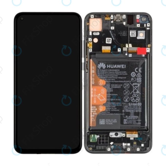 Huawei Honor View 20 - Ecran LCD + Sticlă Tactilă + Ramă + Baterie (Midnight Black) - 02352JKP Genuine Service Pack