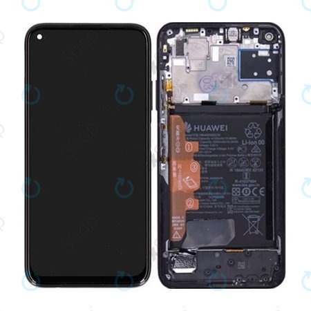 Huawei P40 lite - Ecran LCD + Sticlă Tactilă + Ramă + Baterie (Midnight Black) - 02353KFU Genuine Service Pack