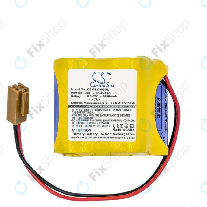Baterie pentru Fanuc 18-T Series Programmable Logic, 2400mAh, Li-MnO2, 6V, BR-2/3AGCT4A, HQ