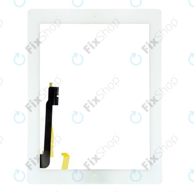 Apple iPad 3, iPad 4 - Sticlă Tactilă + Buton Acasă (White)