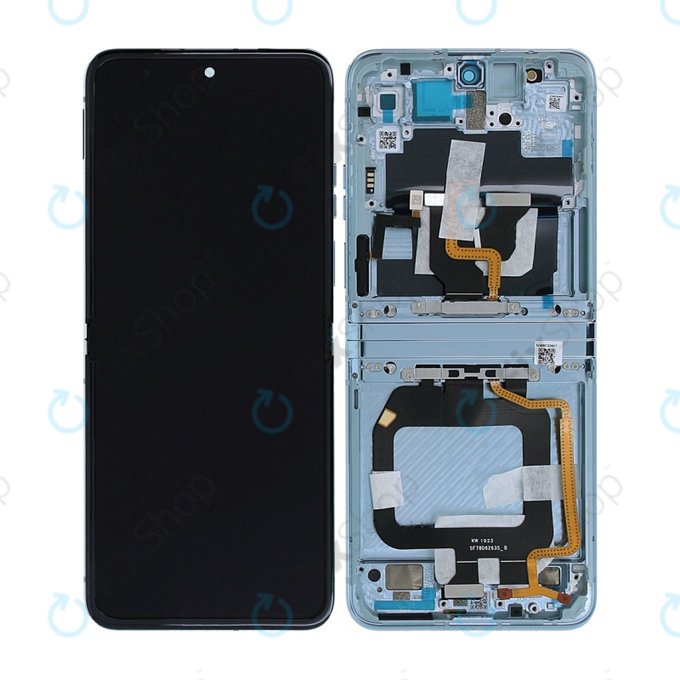 Motorola Razr 40 Ultra - Ecran LCD + Sticlă Tactilă + Ramă (Glacier Blue) - 5D68C22597 Genuine Service Pack
