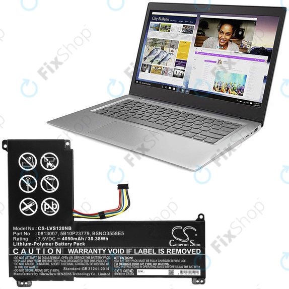 Baterie pentru Lenovo IdeaPad 120S, 4050mAh, Li-Pol, 7.5V, 0813007, HQ
