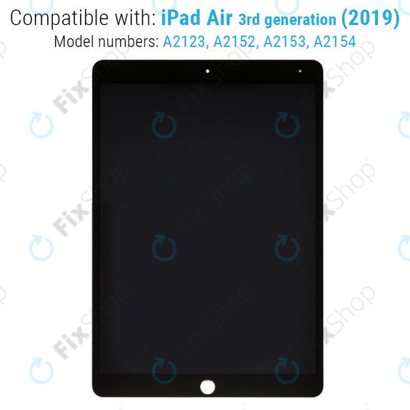 Ecran LCD pentru iPad Air (3rd Gen 2019), Black, Sticlă Tactilă fără ramă, Refurbished