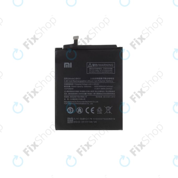 Xiaomi Redmi Note 5A, Redmi S2 (Redmi Y2) - Baterie BN31 3080mAh - 46BN31G05014 Genuine Service Pack