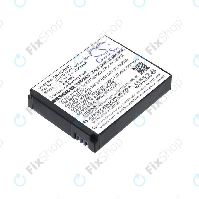 Baterie pentru GoPro HD Hero, Hero2, 1100mAh, Li-Ion, 3.7V, AHDBT-001, HQ