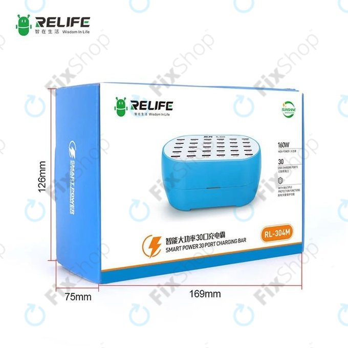 Relife RL-304M - Stație de încărcare inteligentă a serviciilor - 30x USB / 160W