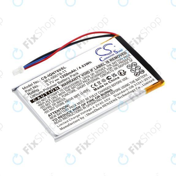 Baterie pentru Garmin Nüvi 700, 710, 760, 765, Nuvi 3590, 1250mAh, Li-Pol, 3.7V, 361-00019-11, HQ