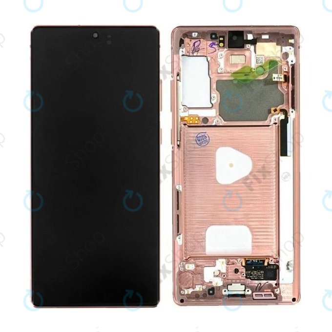 Samsung Galaxy Note 20 N980B - Ecran LCD + Sticlă Tactilă + Ramă (Mystic Bronze) - GH82-23495B, GH82-23733B Genuine Service Pack
