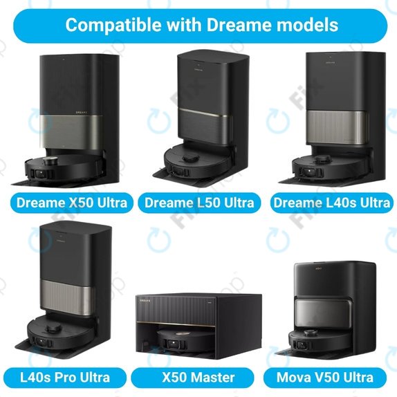 Set de piese de schimb pentru Dreame X50 Ultra, L50 Ultra, L40s Ultra, L40s Pro Ultra, X50 Master, Mova V50 (1 pereche de perii principale, 2x Filter, 2x Perie laterală)
