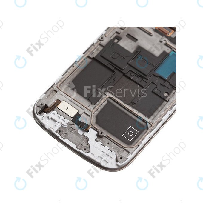 Samsung Galaxy S4 Mini i9195 - Ecran LCD + Sticlă Tactilă + Ramă (White Frost) - GH97-14766B Genuine Service Pack