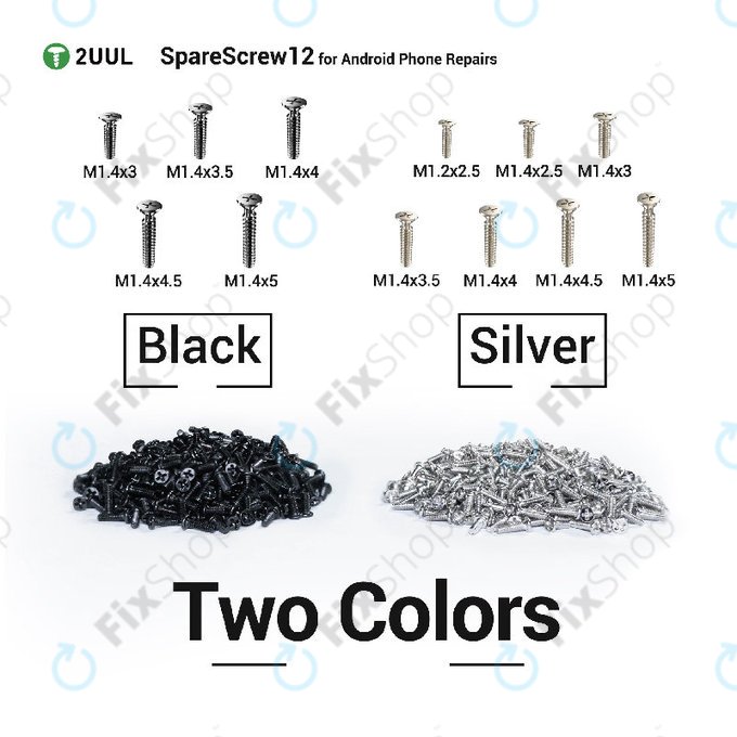 Set șuruburi Phillips pentru reparații Android, 2UUL SC12, 1200 buc/pachet
