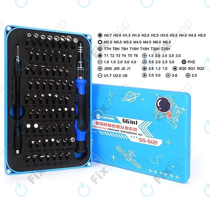 Sunshine SS-5121 - Set de Șurubelnițe și Biți de Precizie 66în1