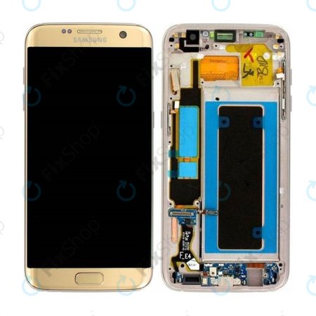 Samsung Galaxy S7 Edge G935F - Ecran LCD + Sticlă Tactilă + Ramă (Gold) - GH97-18533C, GH97-18594C, GH97-18767C Genuine Service Pack