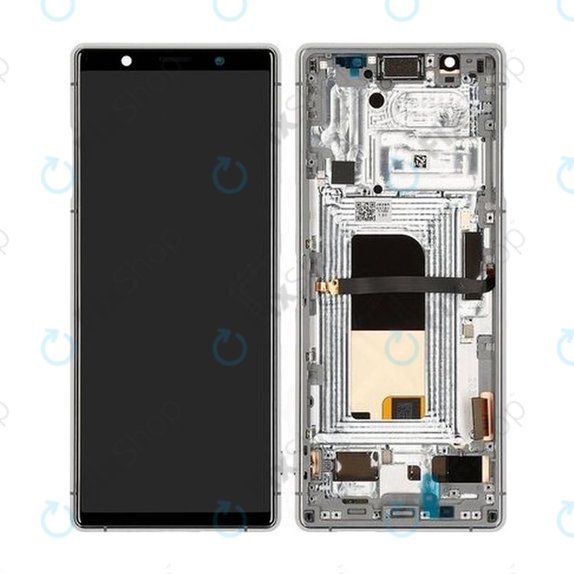 Sony Xperia 5 - Ecran LCD + Sticlă Tactilă + Ramă (Grey) - 1319-9455 Genuine Service Pack