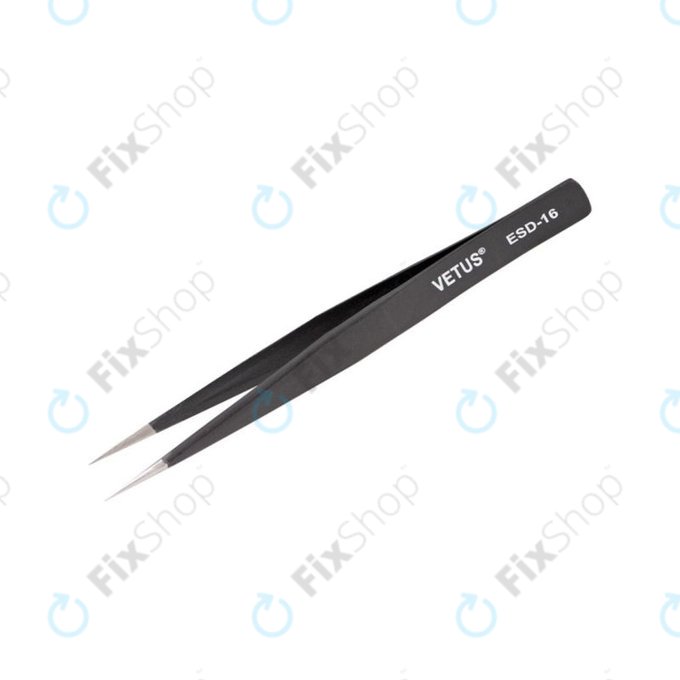 Vetus ESD-16 - Pensetă metalică antistatică cu vârf ascuțit (128mm)