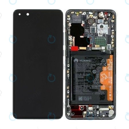 Huawei P40 Pro - Ecran LCD + Sticlă Tactilă + Ramă + Baterie + Senzor de Amprentă (Black) - 02353PJG Genuine Service Pack