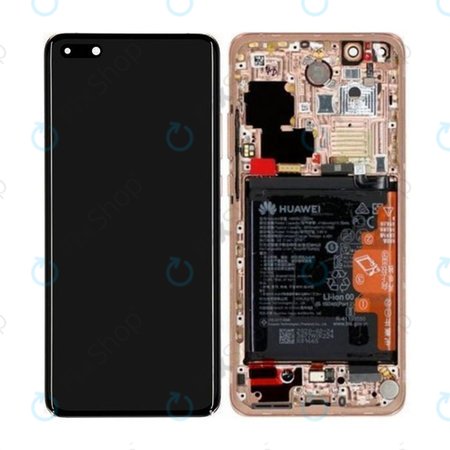 Huawei P40 Pro - Ecran LCD + Sticlă Tactilă + Ramă + Baterie + Senzor de Amprentă (Blush Gold) - 02353PJL Genuine Service Pack