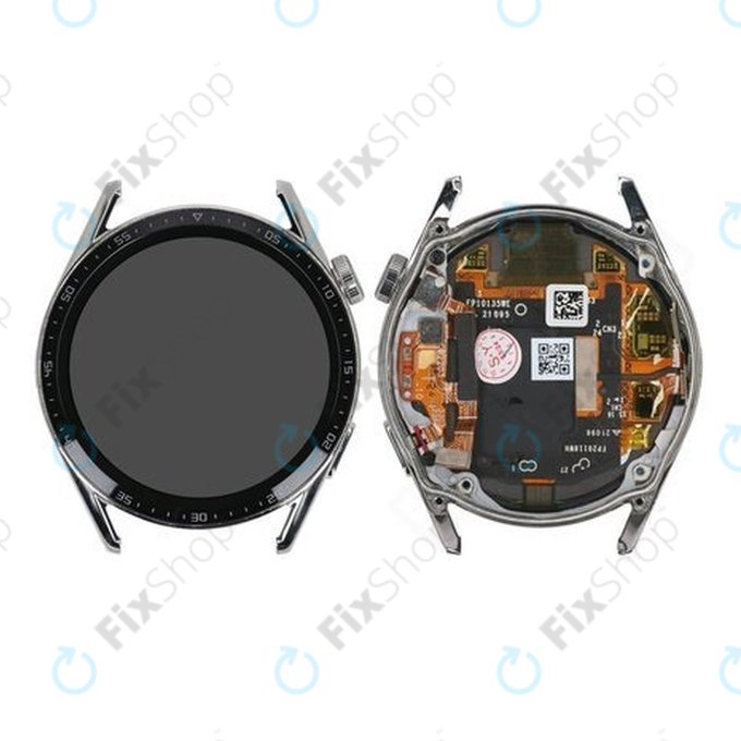 Huawei Watch GT 3 JPT-B19 46mm - Ecran LCD + Sticlă Tactilă + Ramă (Silver) - 02354QMS Genuine Service Pack